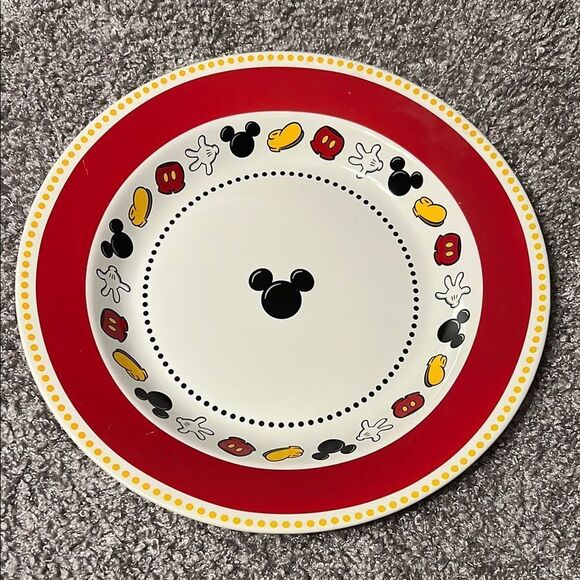 Disney Red and White Mickey Mouse Dinnerware Platter Bowl - Picture 1 of 3